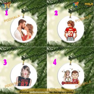 Taylor Travis Kelce Ornament, Personalized 1st Christmas Ornaments, 2023 Fan Gift