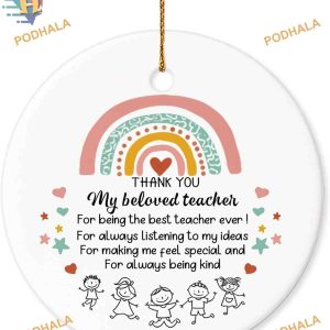 Teacher Christmas Ornament, Female Teacher Appreciation Gift