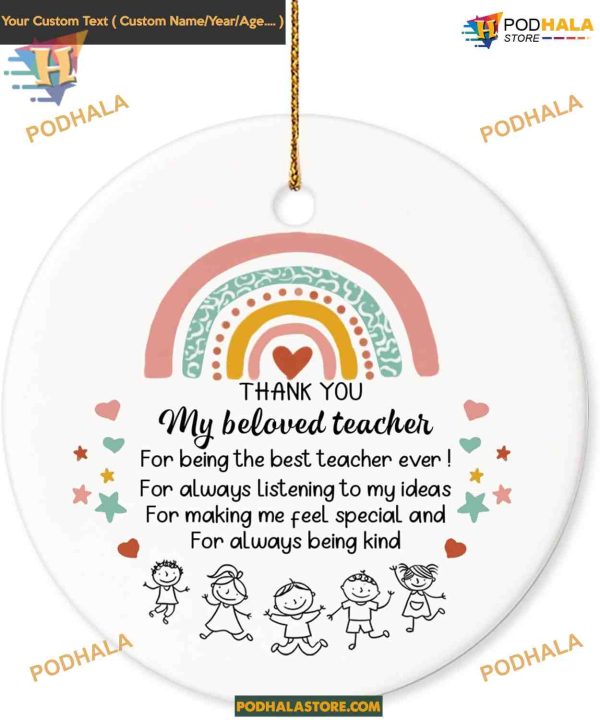 Teacher Christmas Ornament, Female Teacher Appreciation Gift