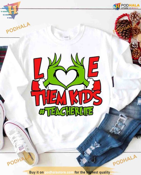 Teacher Life Love Kids Christmas Shirt, Family Christmas Shirt Ideas