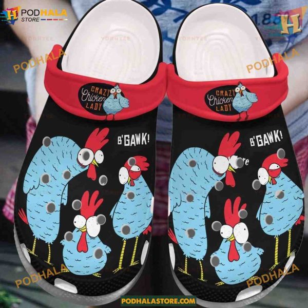 Team Crazy Chicken Lady Crocs, Gift-Worthy Funny Clog Shoes