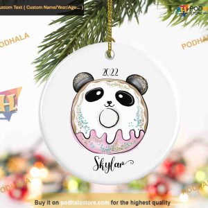 Teddy Bear & Donut Granddaughter Keepsake, Custom Christmas Ornament