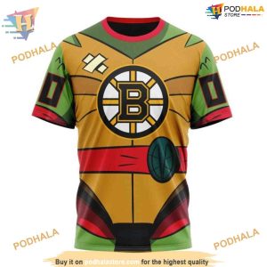 Teenage Mutant Ninja Turtles Design Personalized NHL Boston Bruins Hoodie 3D 3
