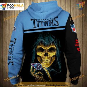 Tennessee Titans 3D Skull Hoodie Pullover Sweatshirt NFL Apparel 2