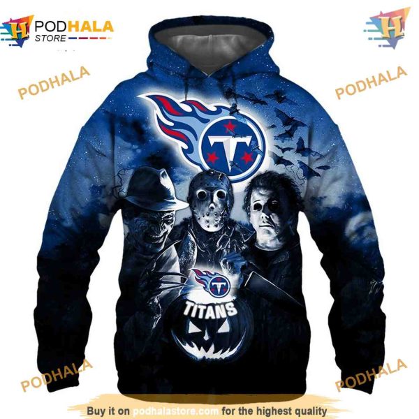 Tennessee Titans Hoodie 3D Halloween Horror, NFL Apparel Gift