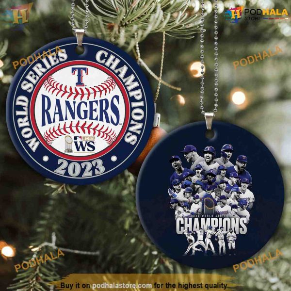 Texas Rangers 2023 Champions Ornament, Personalized Family Ornaments, Custom Decor