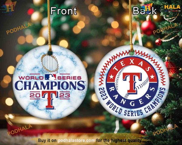 Texas Rangers 2023 Ornament, Custom Family Ornaments, World Series Champion