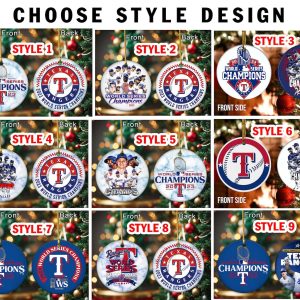 Texas Rangers 2023 Ornament Custom Family Ornaments World Series Champion 3
