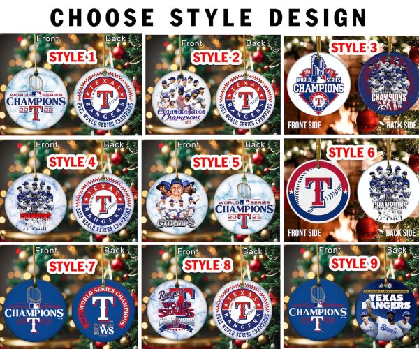 Texas Rangers 2023 Ornament, Custom Family Ornaments, World Series Champion