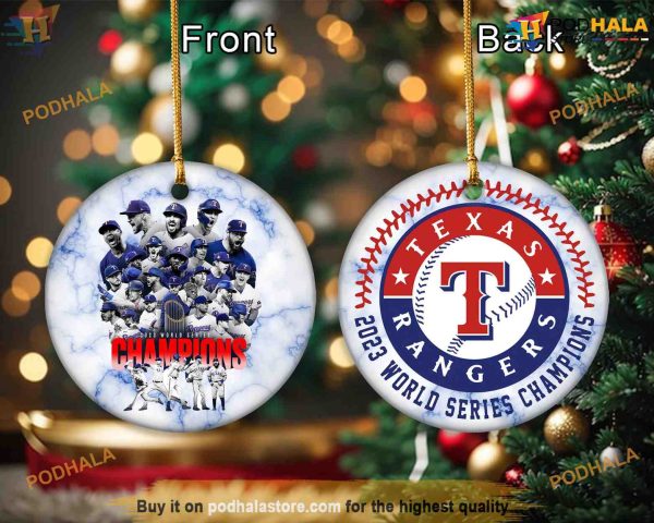 Texas Rangers 2023 Ornament, Custom Family Ornaments, World Series Champion