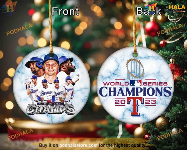 Texas Rangers 2023 Ornament, Custom Family Ornaments, World Series Champion