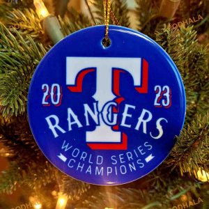 Texas Rangers Blue 2023 Ornament, Personalized Family Christmas Ornaments