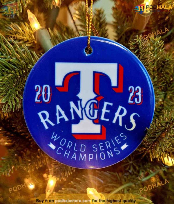 Texas Rangers Blue 2023 Ornament, Personalized Family Christmas Ornaments
