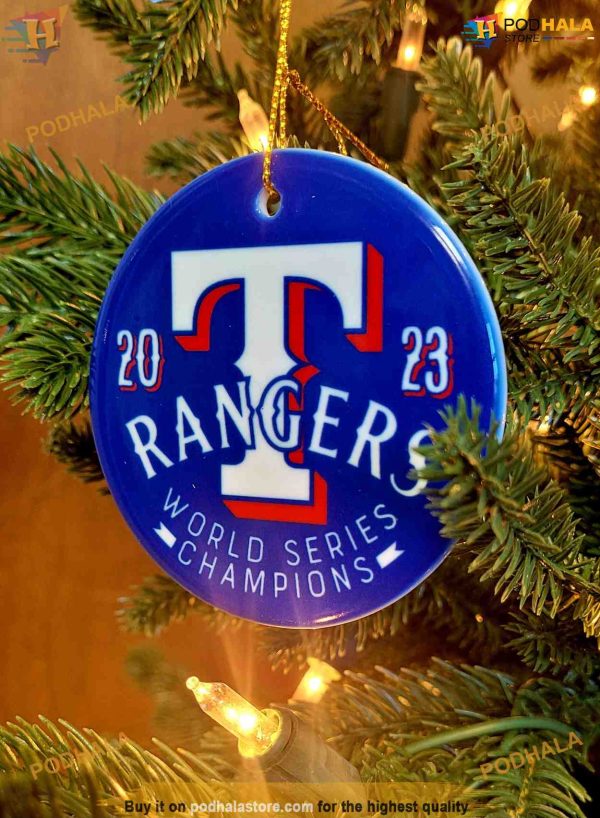 Texas Rangers Blue 2023 Ornament, Personalized Family Christmas Ornaments