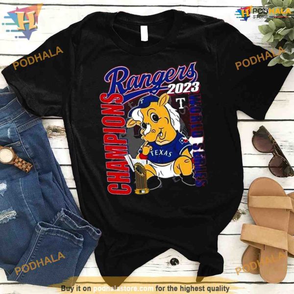 Texas Rangers Captain Mascot World Series Champions 2023 Shirt For Women Men