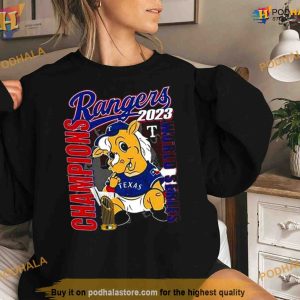 Texas Rangers Captain Mascot World Series Champions 2023 Shirt For Women Men 2