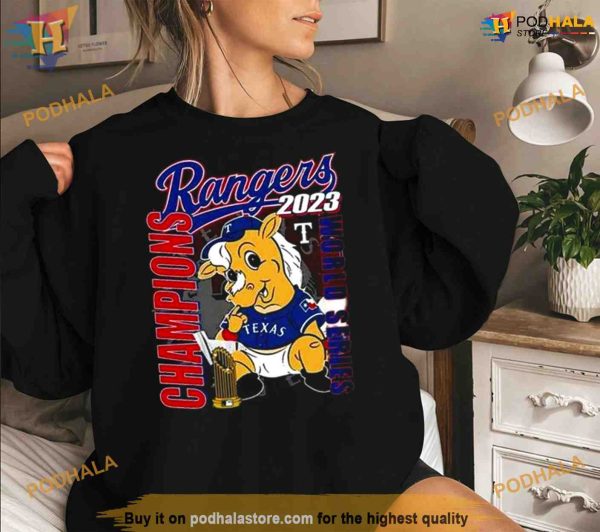 Texas Rangers Captain Mascot World Series Champions 2023 Shirt For Women Men