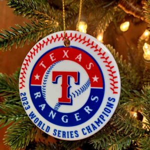 Texas Rangers Ceramic 2023 Ornament, Family Tree Decoration, Series Champions