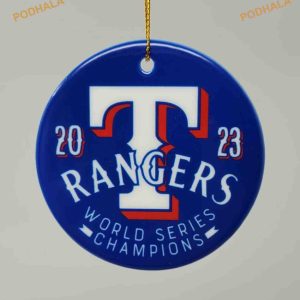 Texas Rangers Ceramic Series Blue 2023 Ornament, Personalized Family Ornaments