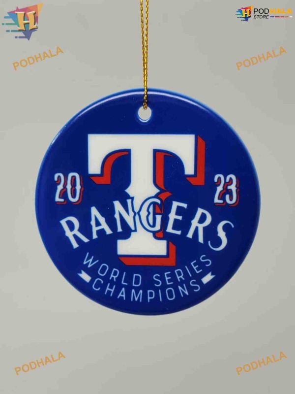 Texas Rangers Ceramic Series Blue 2023 Ornament, Personalized Family Ornaments