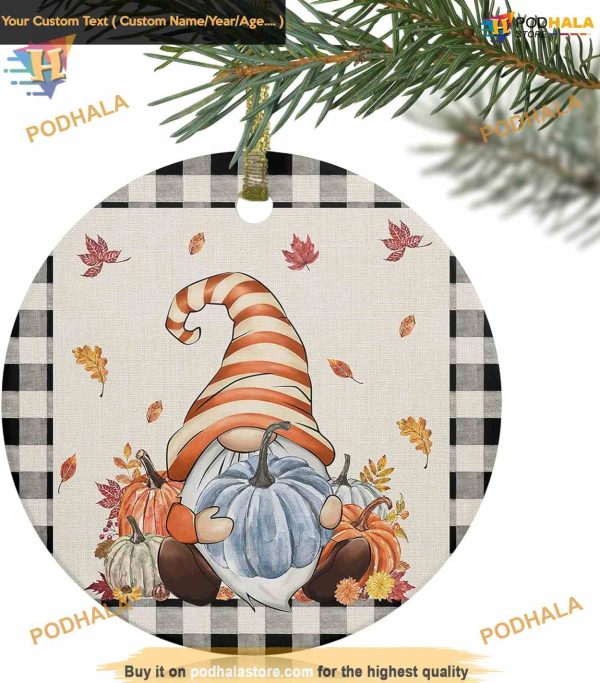 Thanksgiving Fall 2023 Blue Pumpkin Family Christmas Tree Ornaments
