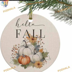 Thanksgiving Fall 2023 Grey Orange, Personalized Family Ornaments