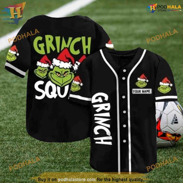 The Grinch Squad baseball Jersey, Custom Jersey Shirt for Grinch Lovers