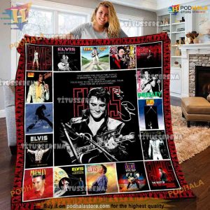 The King's Soft Fleece Blanket, Personalized Elvis Presley Gift