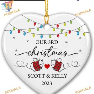 Third Christmas Together Ornament 2023, Personalized Anniversary Keepsake