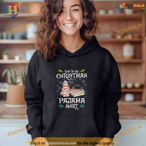 This Is My Christmas Pajama Shirt Funny Christmas Cake Shirt Hoodie 3