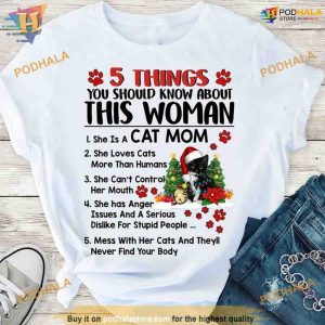 This Woman Loves Cats and Christmas Shirt, Funny Christmas Shirt For Family