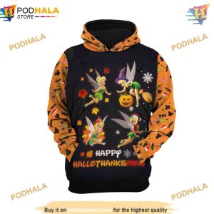 Tinker Bell Hallothankmas Printed 3D Hoodie Disney Trending Apparel 3