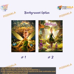 Tinkerbell Photo Blanket for Girls Personalized Fairy Gift Custom Face 2