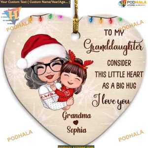 To My Granddaughter Love Ornament, Custom Family Christmas Gifts