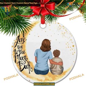 To The Moon and Back 2023 Baby's Christmas Ornament, Personalized Keepsake