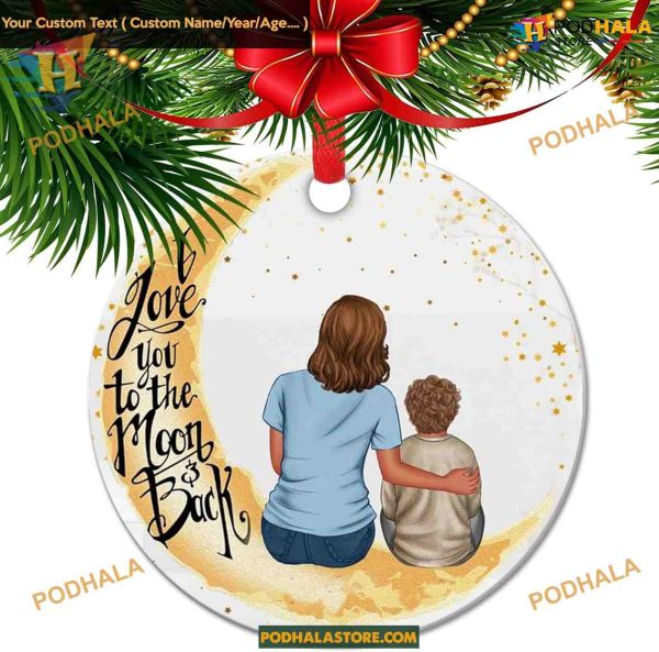 To The Moon and Back 2023 Baby’s Christmas Ornament, Personalized Keepsake