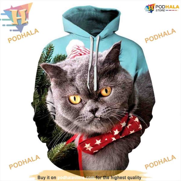 Totoro Cat Christmas 3D Hoodie, Creative Christmas Gifts