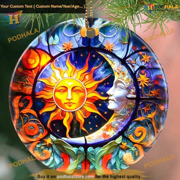 Touber Sun and Moon 2023 Ornament, Family Christmas Tree Decor
