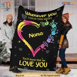 Touch This Heart Personalized Grandma Blanket, Heartfelt Christmas Present