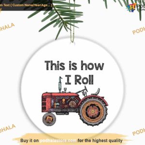 Tractor for Dad 2023 Ornament, Custom Family Christmas Tree Decor