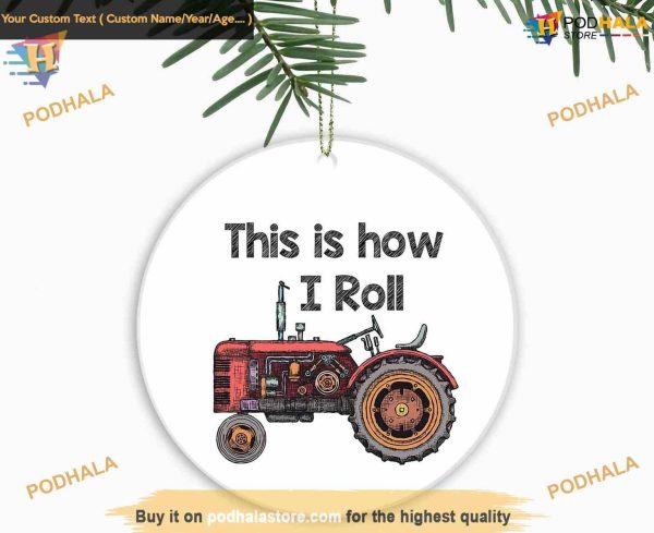 Tractor for Dad 2023 Ornament, Custom Family Christmas Tree Decor