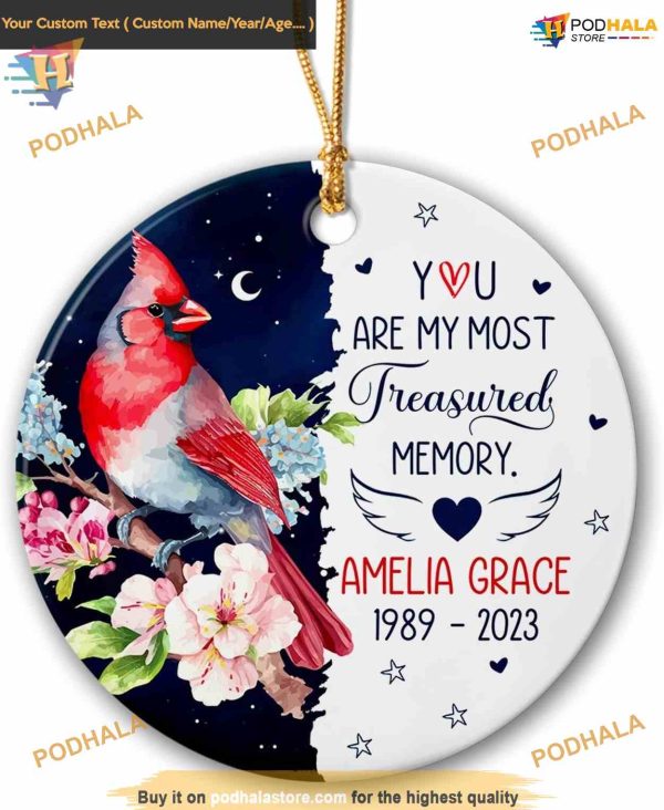 Treasured Memory 2023 Ornament, Personalized Family Memorial Decor