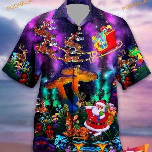 Tropical Christmas Unisex, Santa Claus Hawaiian Shirt