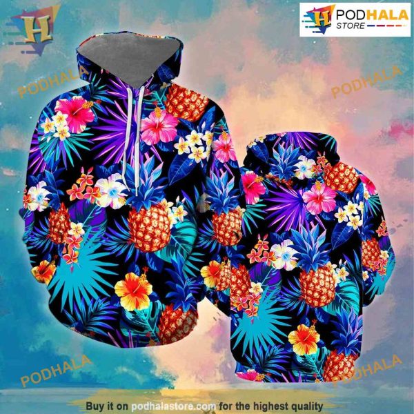 Tropical Neon All Over Printed 3D Hoodie Sweatshirt