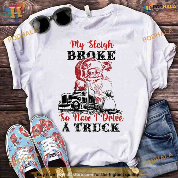 Truckin’ Santa Christmas Shirt, A Jolly Alternative Sleigh Ride