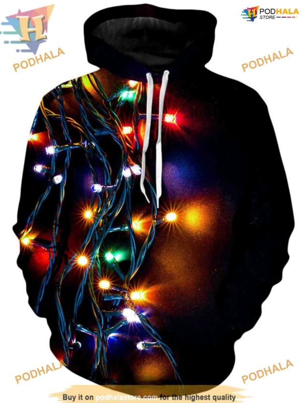Turn Me On Light-Up Christmas 3D Hoodie, Creative Christmas Gifts
