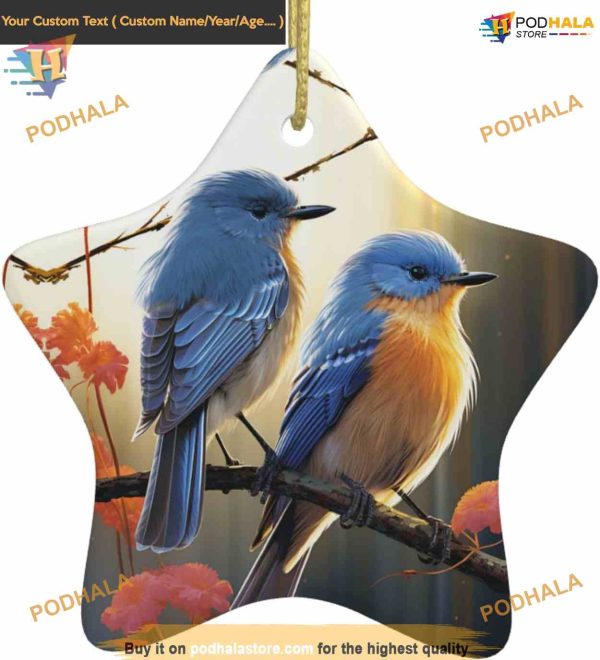 Two Birds Print 2023 Ornament, Funny Christmas Ornaments