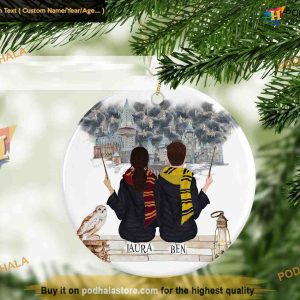 Twosome's Tree Trimming Personalized Couple Holiday Ornament, Love & Festivity