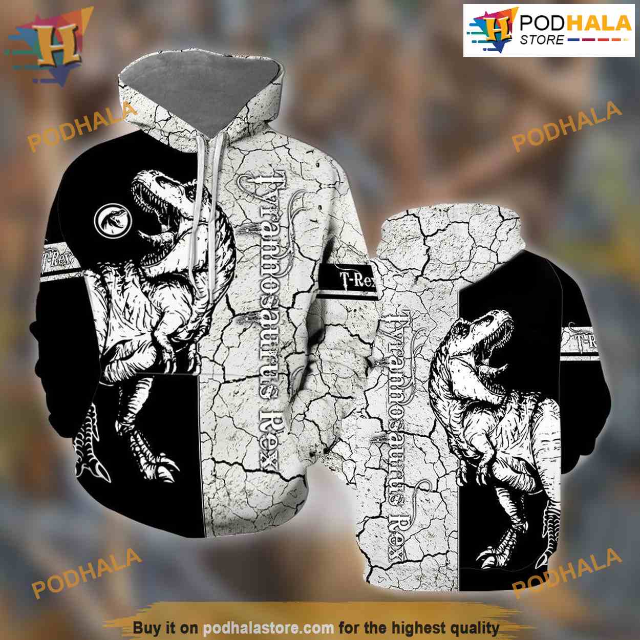 Tyrannosaurus Dinosaur All Over Printed 3D Hoodie Sweatshirt Tyrannosaurus Dinosaur All Over Printed 3D Hoodie Sweatshirt