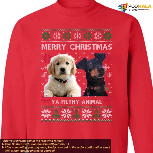 Ugly Christmas Animal Sweatshirt Customized, Funny Xmas Gifts for Pet Owners